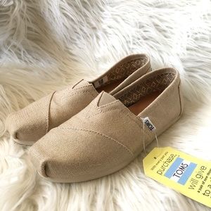 NWT Toms Classics Natural Metallics Woven Shoes
